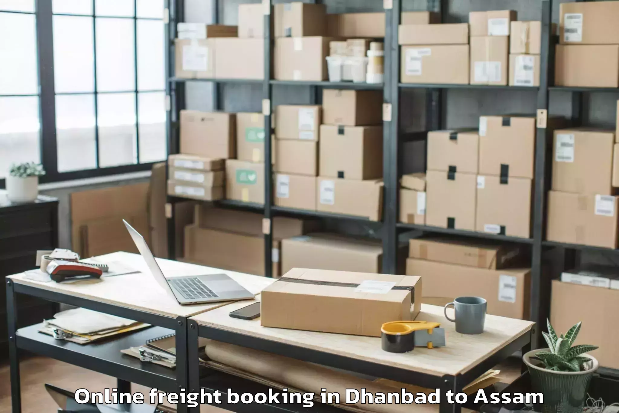 Easy Dhanbad to Pandu Online Freight Booking Booking